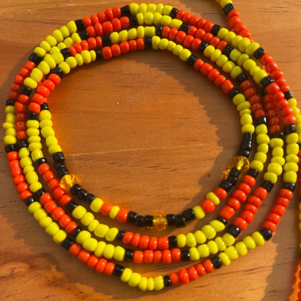 Waist Bead - Yellow, Orange & Black